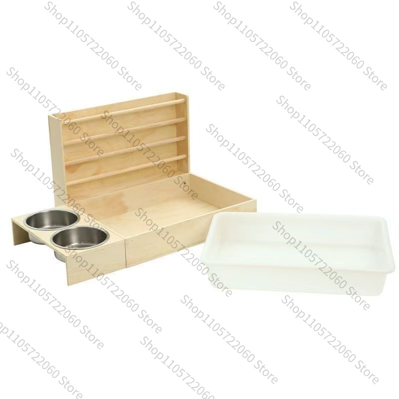 Pet Feeders - ที่ให้อาหารกระต่ายแบบไม้, ที่ให้น้ำแบบไม้สไตล์มินิมอล, ห้องตกแต่งสวน, เตียงสัตว์เลี้ยง