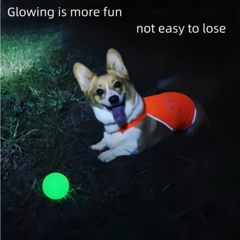Indestructible Dog Chew Toy - ลูกบอลยางเรืองแสงในที่มืดสำหรับสุนัข - ของเล่นเคี้ยวทนทาน ป้องกันการกัด สำหรับสุนัขทุกสายพันธุ์ เล่นแบบอินเทอร์แอคทีฟและดูแลสุขภาพฟัน