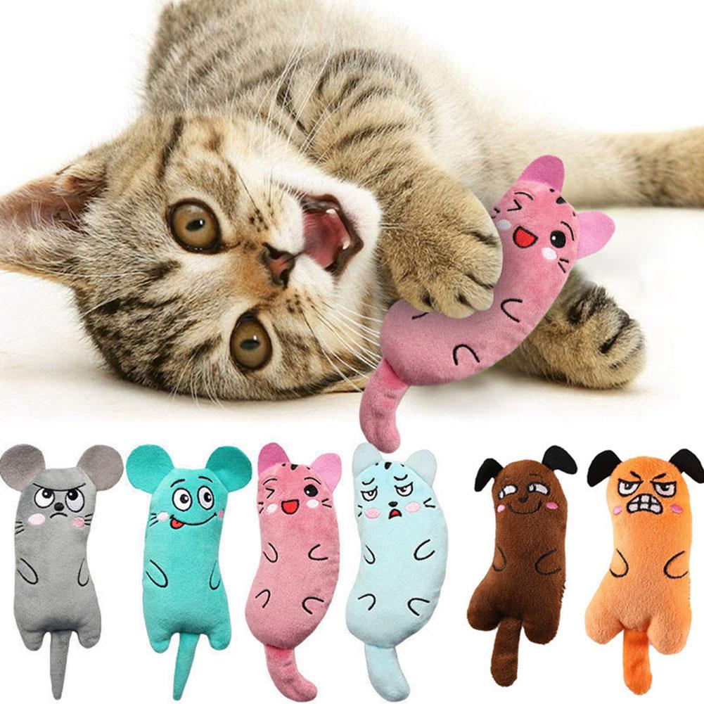 Catnip Interactive Plush Mouse - ของเล่นแมวรูปการ์ตูน ตุ๊กตาขนนุ่ม อุปกรณ์สำหรับสัตว์เลี้ยง มีแคทนิปในตัว รูปหนูน่ารัก ของเล่นสุนัขแบบมีปฏิสัมพันธ์