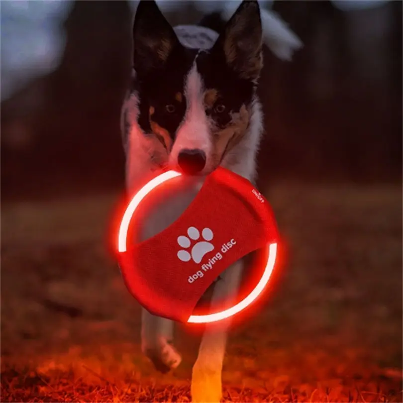 Flying Disc Dog Training Toy - ของเล่นสุนัข LED เรืองแสงชาร์จ Disc ของเล่นบิน 3