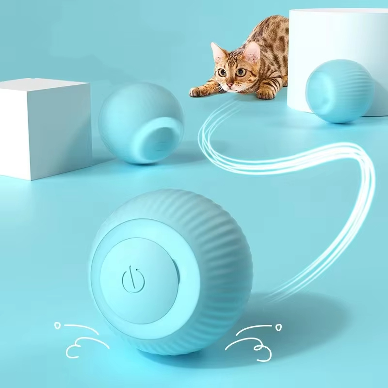 Automatic Moving Dog Ball - ลูกบอลเคลื่อนที่อัตโนมัติสำหรับสุนัขและแมว ของเล่นอัจฉริยะแบบ USB กระโดดหมุนได้ ของเล่นแบบโต้ตอบสำหรับลูกสุนัขและลูกแมว