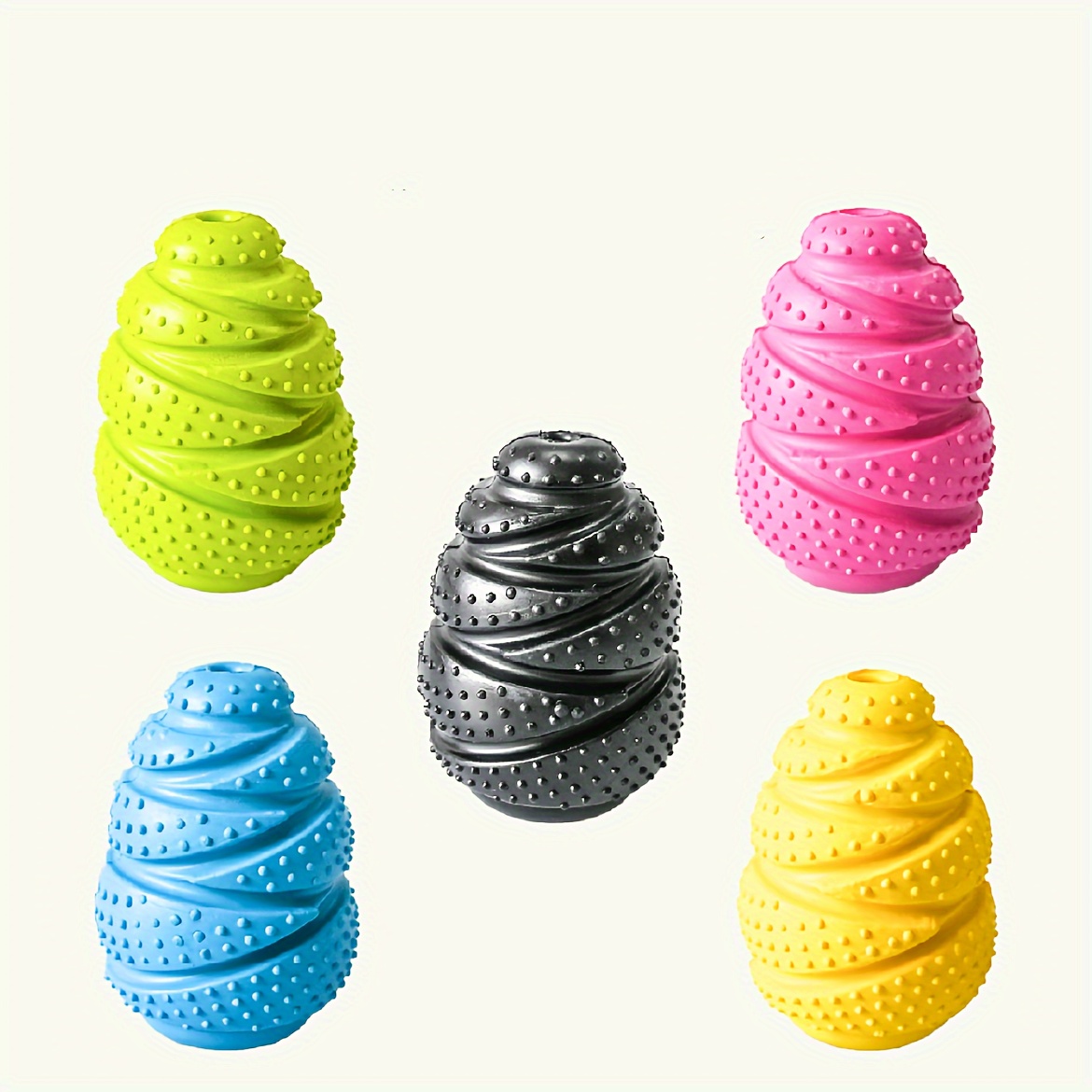 Rubber Treat Dispensing Dog Toy - ของเล่นเคี้ยวสุนัขยางทนทานพร้อมเครื่องจ่ายรักษา-การออกแบบระเบิดปริศนาแบบโต้ตอบเพื่อการกระตุ้นทางจิตและสุขภาพทันตกรรม