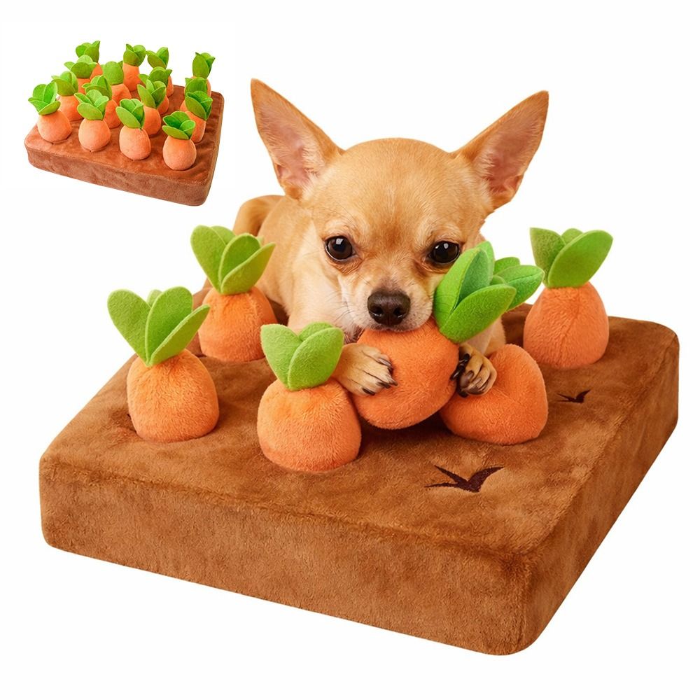 Snuffle Mat For Dogs - แผ่นรองดมกลิ่นแครอทสำหรับคลายเครียด แครอทถอดออกได้ ของเล่นป้อนอาหารแบบอินเทอร์แอคทีฟ ของเล่นปริศนาแบบอินเทอร์แอคทีฟ กระตุ้นพัฒนาการทางจิตใจ