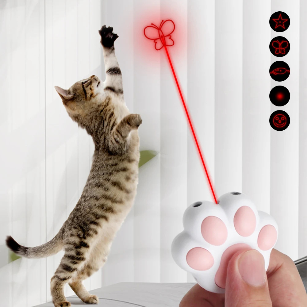 Interactive Squeaky Plush Dog Toy - ตลกเลเซอร์สัตว์เลี้ยงของเล่นชาร์จ 5 ปรับรูปแบบสําหรับสุนัขสัตว์เลี้ยงแมว Interactive ลูกแมวการฝึกอบรม Chaser