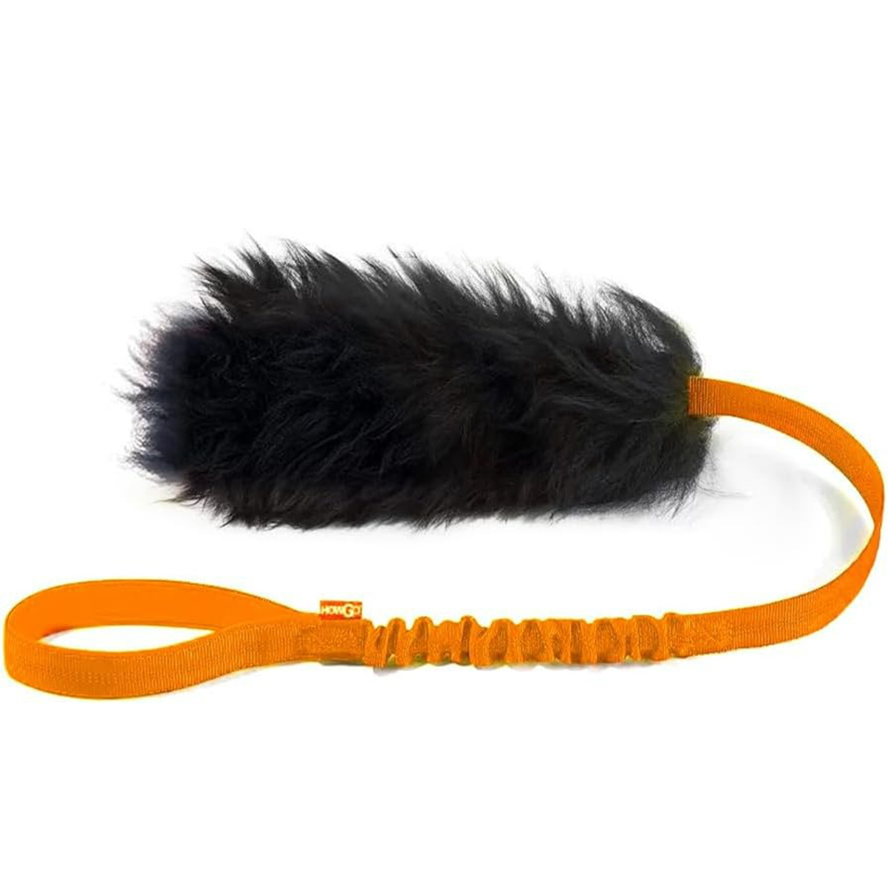Indestructible Dog Chew Toy - ของเล่นเชือกสำหรับสุนัข ของเล่นแบบยืดหยุ่นพร้อมลูกบอลยาง ของเล่นดึงแบบอินเทอร์แอคทีฟสำหรับสัตว์เลี้ยง ทำจากหนังแกะ สำหรับสุนัขขนาดกลางและขนาดใหญ่ ใช้สำหรับออกกำลังกายกลางแจ้ง
