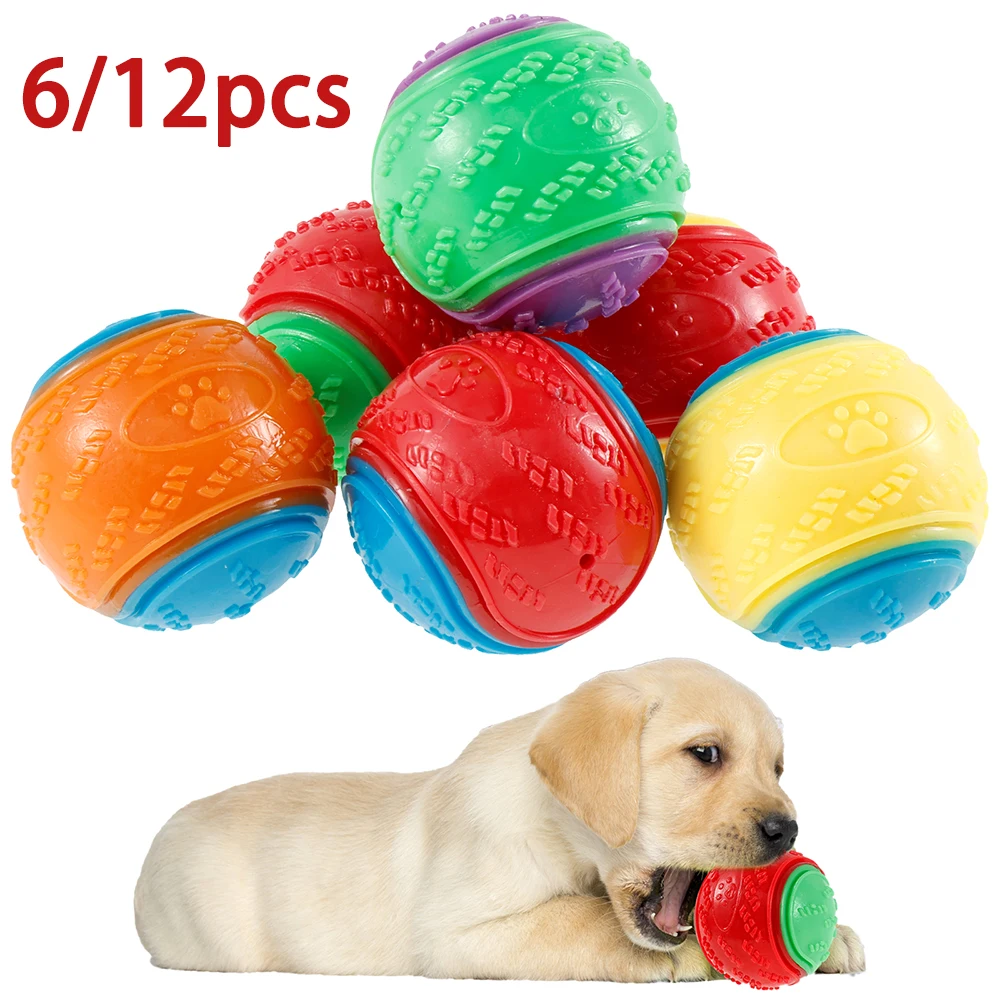 6/12Pcs สุนัข Squeaky Balls ขอ - Indestructible Dog Chew Toy บทวิจารณ์และราคา