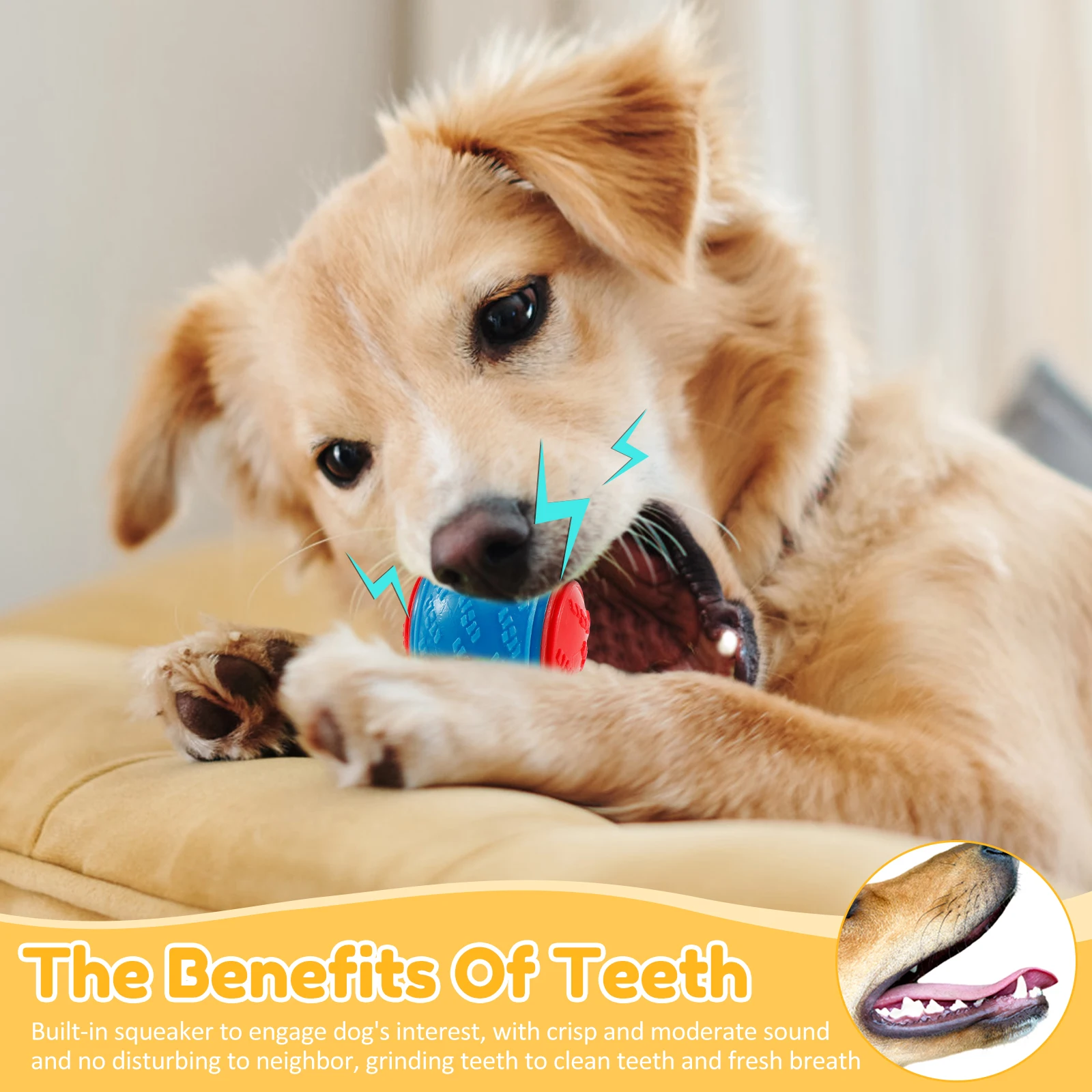 6/12Pcs สุนัข Squeaky Balls ขอ - Indestructible Dog Chew Toy บทวิจารณ์และราคา