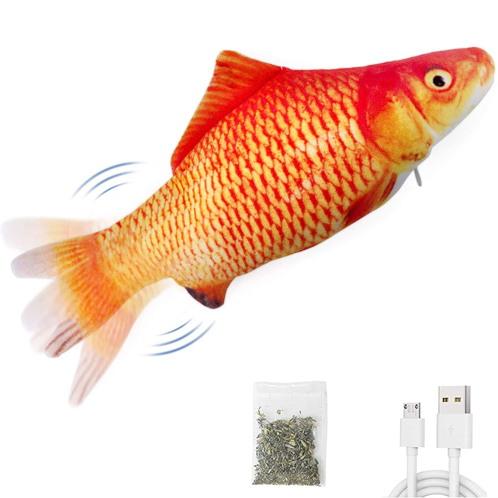 ของเล่นแมวรูปปลา ชาร์จผ่าน USB - Electric Floppy Fish Dog Toy บทวิจารณ์และราคา
